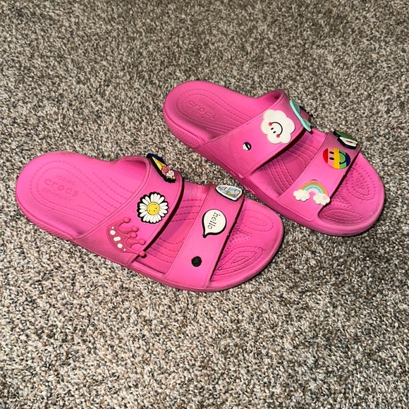 Pink Croc slides. NO charms - Picture 2 of 4